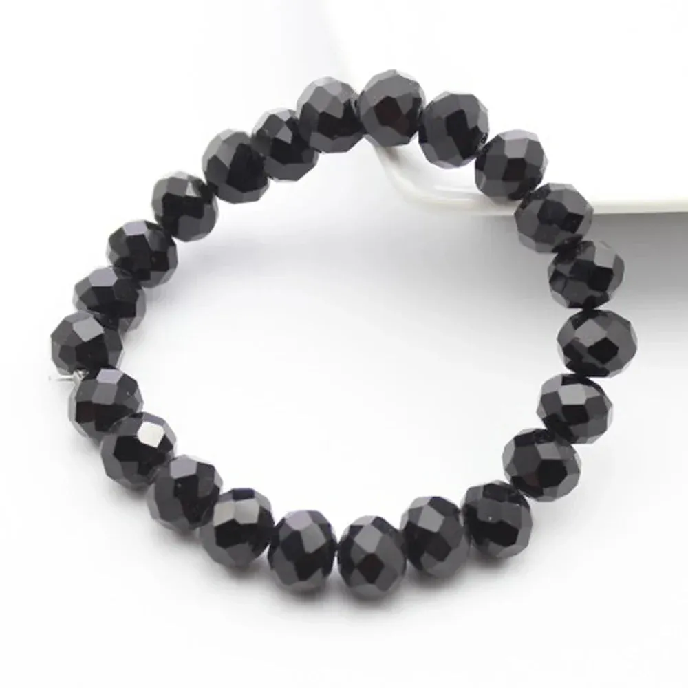 Handmade Women's Rhinestone Glass Crystal Beaded Round Beads Stretch Bracelet Femme Bangle Bracelets Girl Wrap Jewelry