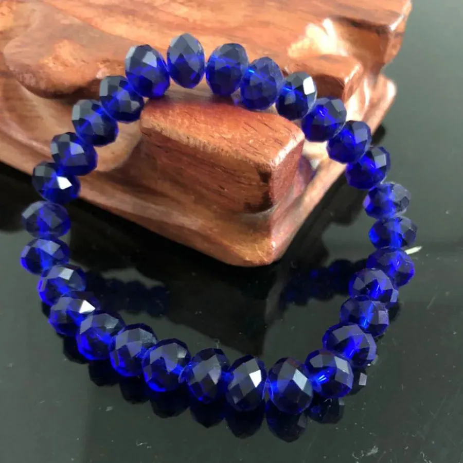 Handmade Women's Rhinestone Glass Crystal Beaded Round Beads Stretch Bracelet Femme Bangle Bracelets Girl Wrap Jewelry