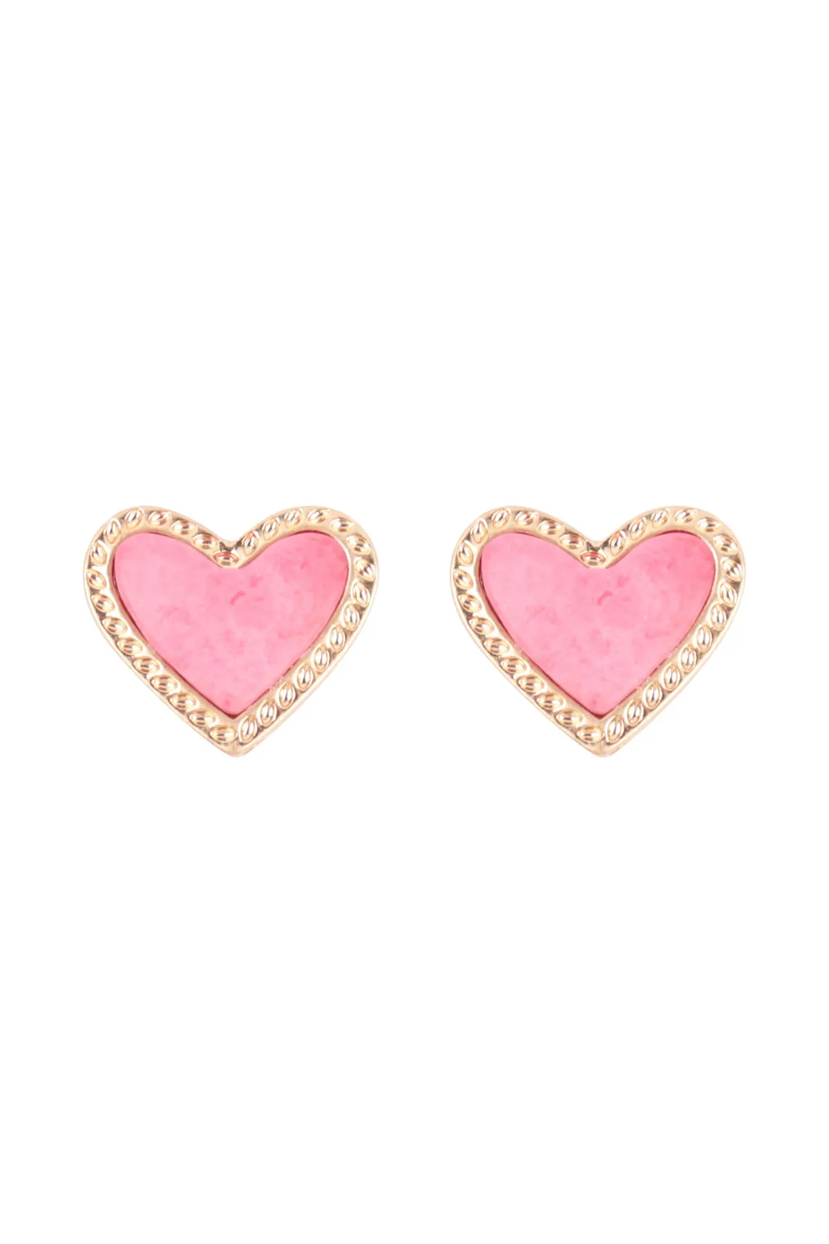 HEART NATURALS STONE STUD EARRINGS
