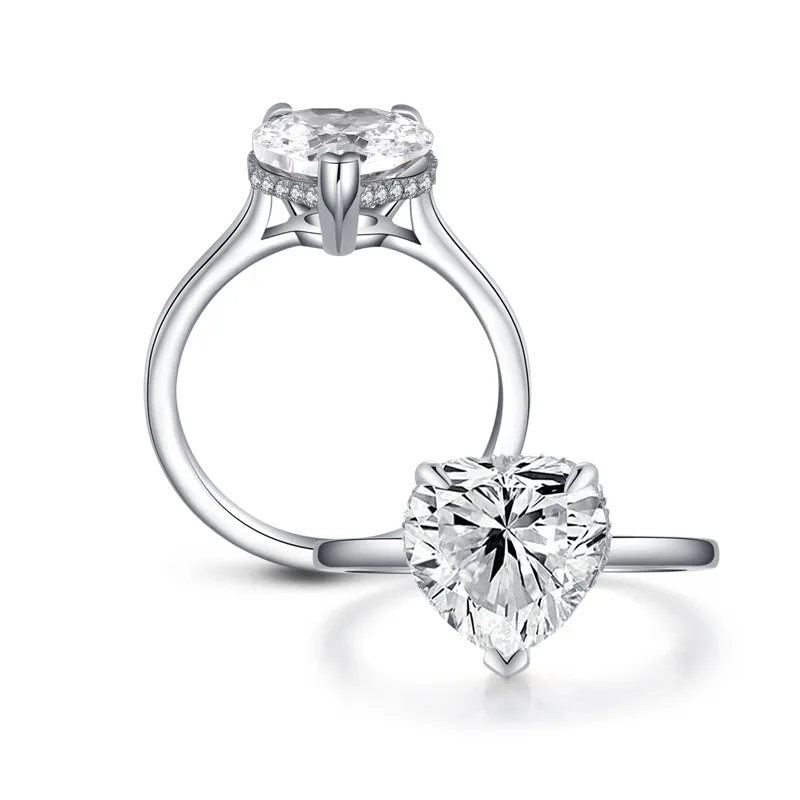 Heart Shaped Moissanite Diamond Ring