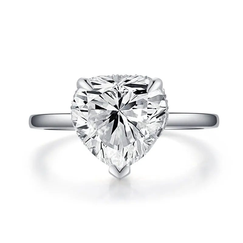 Heart Shaped Moissanite Diamond Ring