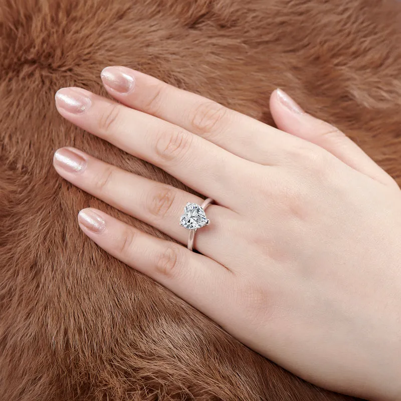 Heart Shaped Moissanite Diamond Ring