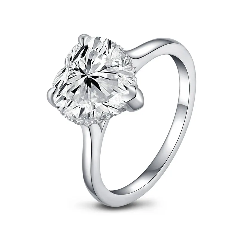Heart Shaped Moissanite Diamond Ring
