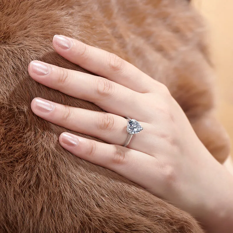 Heart Shaped Moissanite Diamond Ring