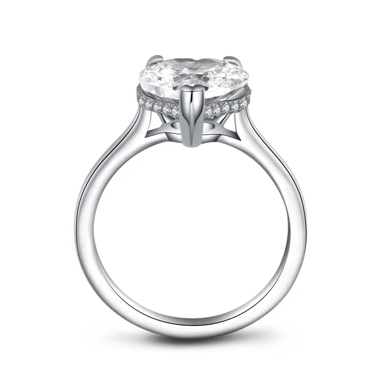 Heart Shaped Moissanite Diamond Ring