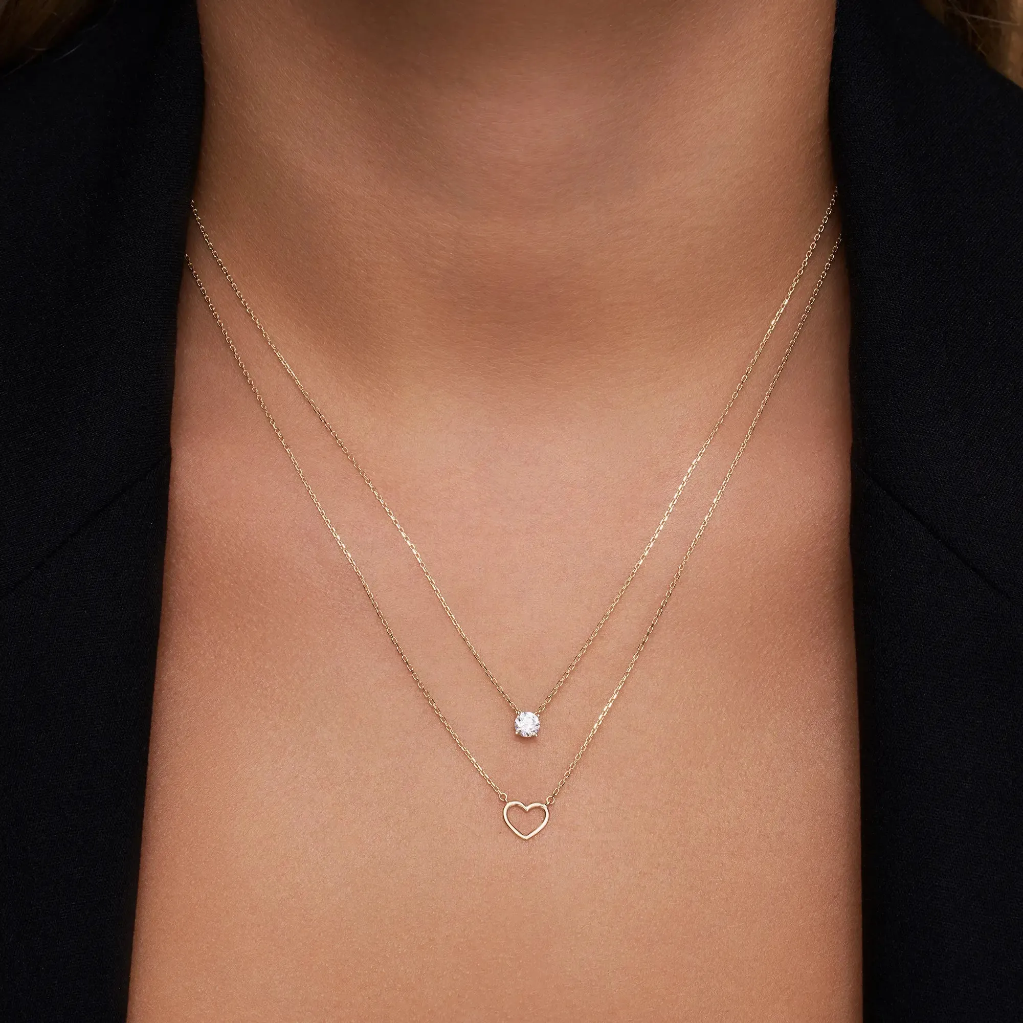 Heart Zirconia Necklaces Set