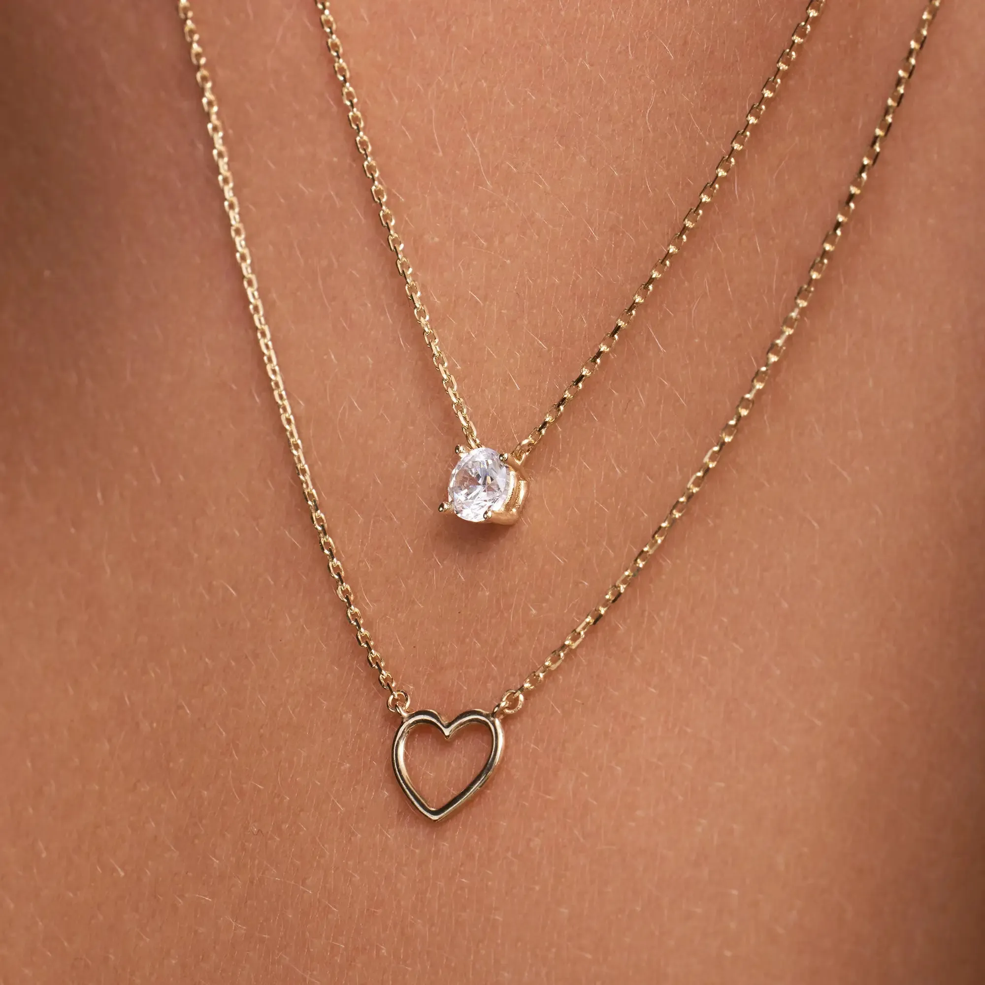 Heart Zirconia Necklaces Set
