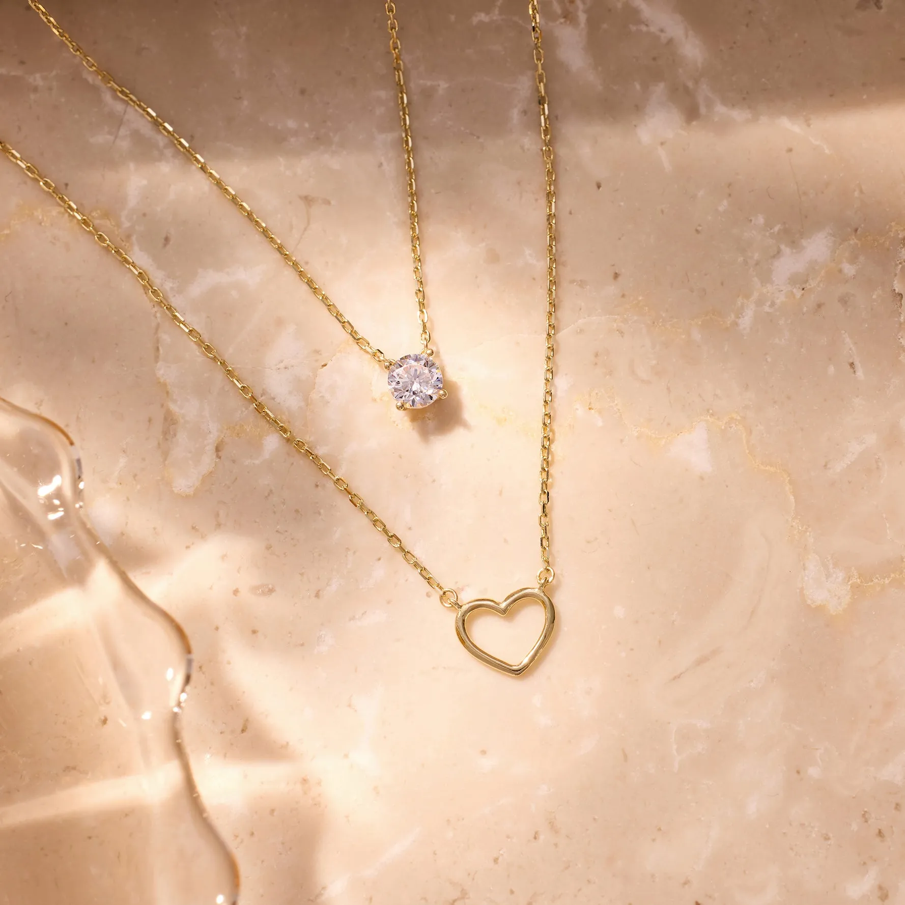 Heart Zirconia Necklaces Set