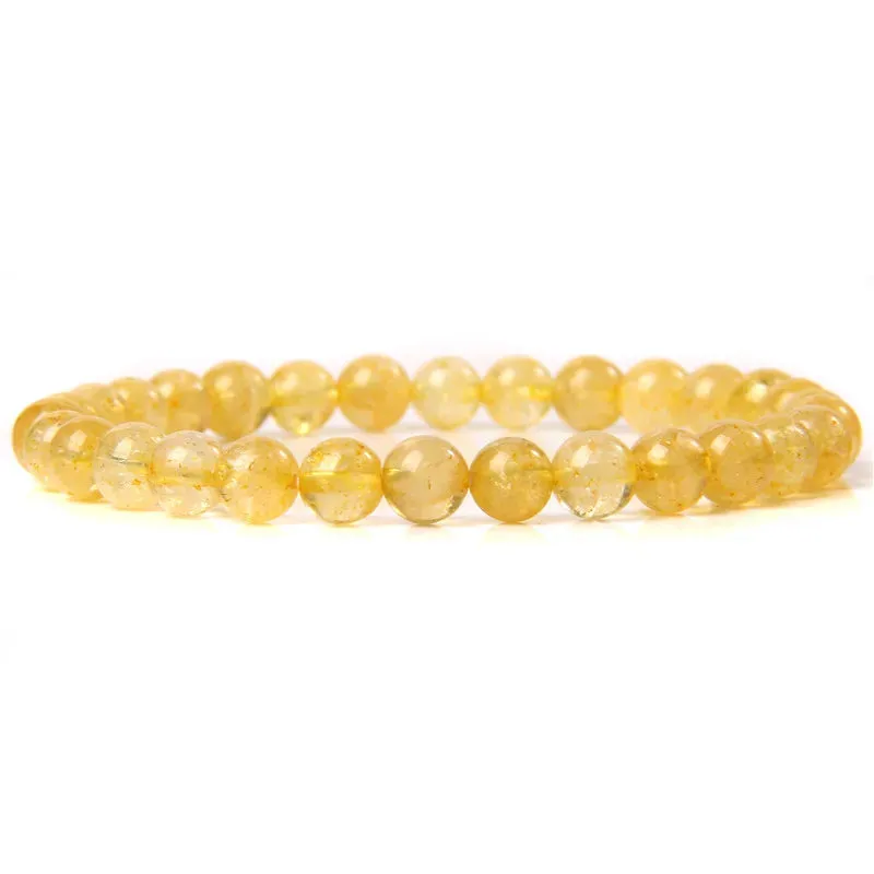 High Quality Citrines Beads Bracelet For Women Men AAA Grade Yellow Quartz Crystal Stone Bracelet 6 8 MM Stretch Bangles Jewelry