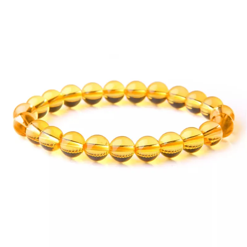 High Quality Citrines Beads Bracelet For Women Men AAA Grade Yellow Quartz Crystal Stone Bracelet 6 8 MM Stretch Bangles Jewelry