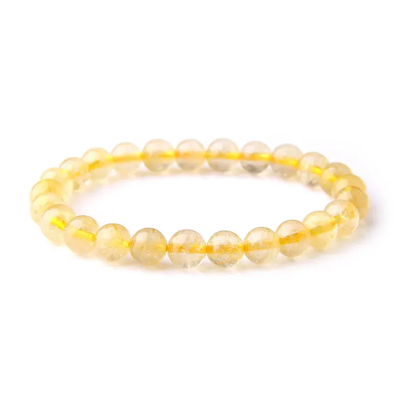High Quality Citrines Beads Bracelet For Women Men AAA Grade Yellow Quartz Crystal Stone Bracelet 6 8 MM Stretch Bangles Jewelry