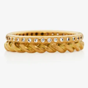 Hitched Duo Diamond Band in 20K Peach Gold