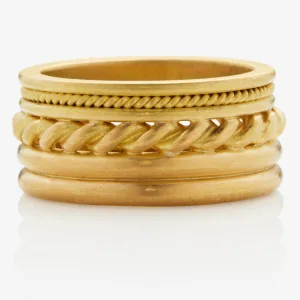 Hitched Trio Band in 20K Peach Gold