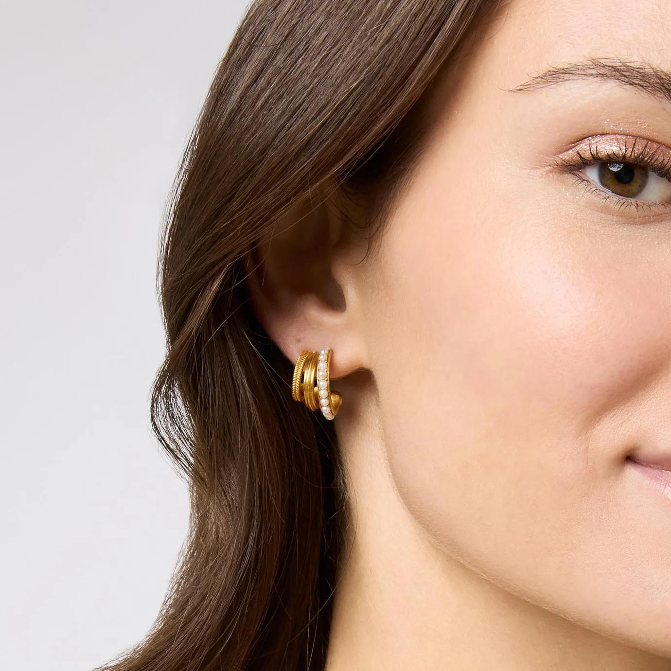 Hydra Pearl Triple Hoop