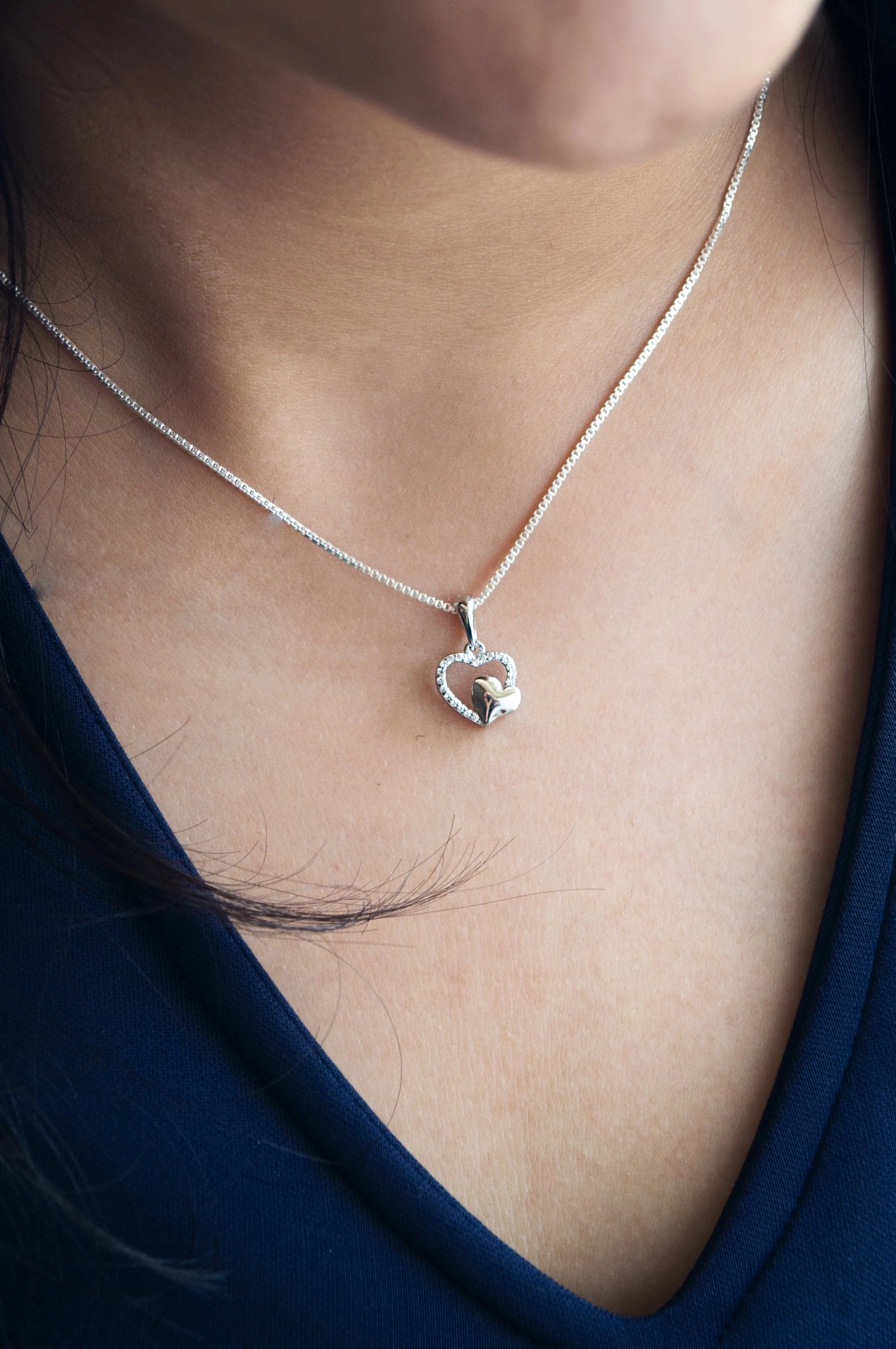 In Your Heart Sterling Silver Pendant Set