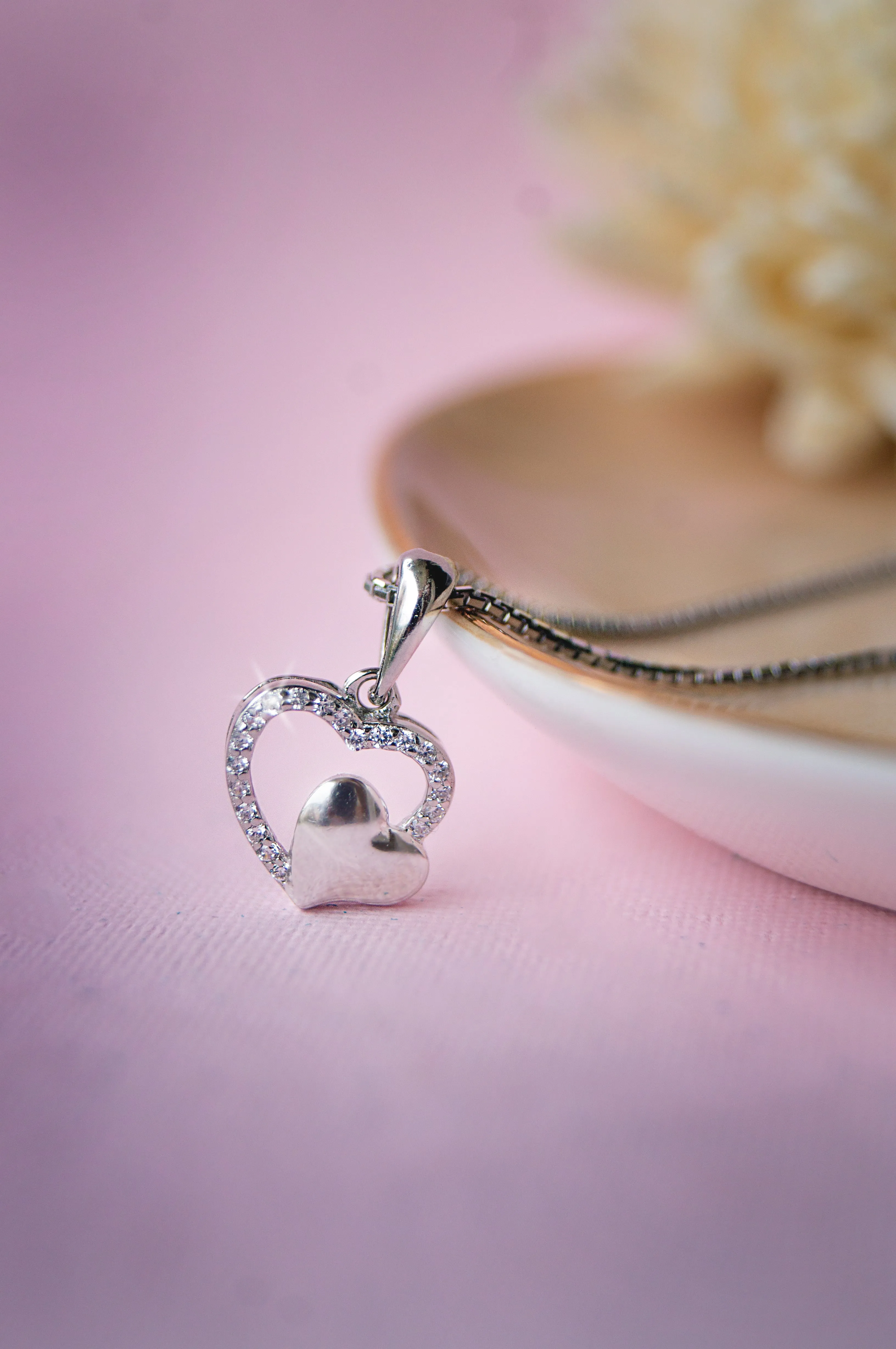 In Your Heart Sterling Silver Pendant Set