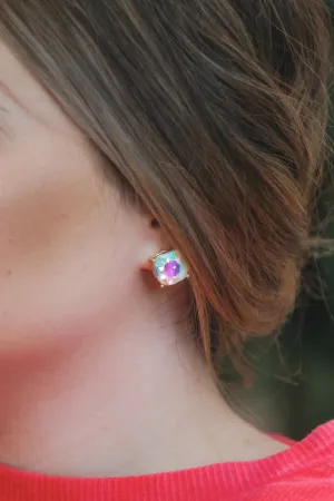 Iridescent Stud Earrings