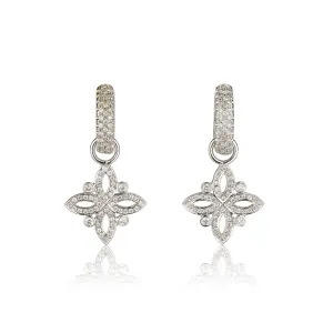 Iris diamond huggie earrings with