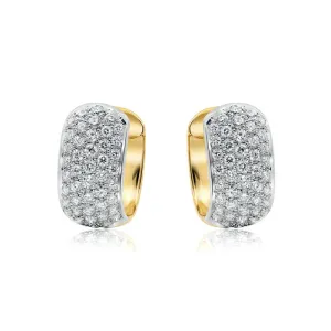 Italian Gold Diamond Huggie Earring 1.73CT