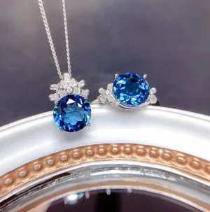 Jewellery Set London Blue Stones Pendants