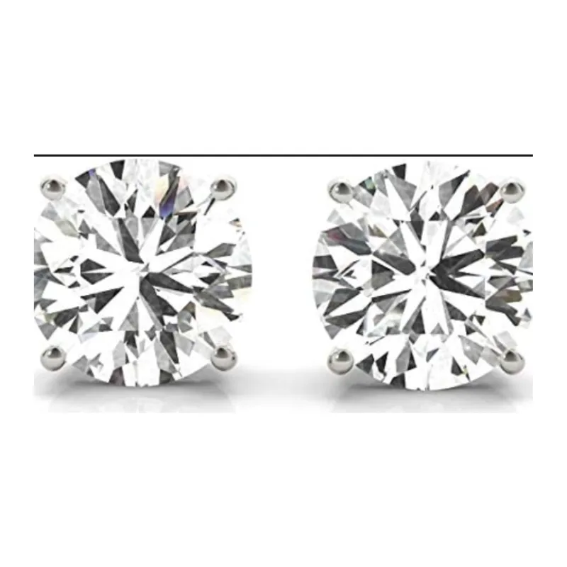 JewelMore 1/4-4 Carat 14K White Gold Screw Back Diamond Stud