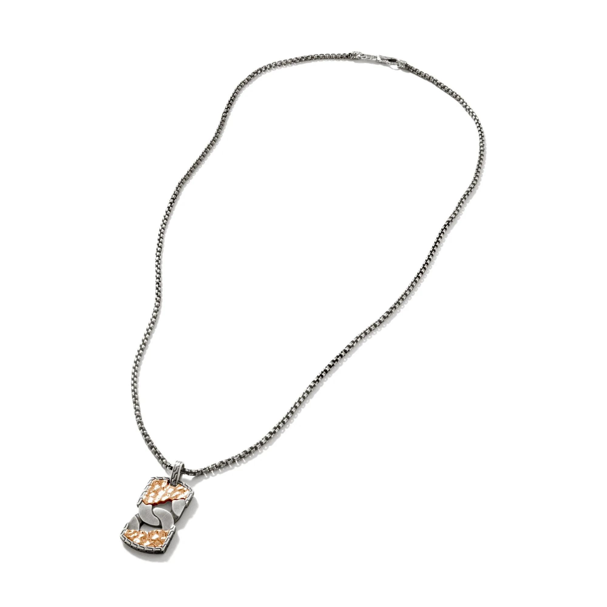 John Hardy Silver Dog Tag and Necklace