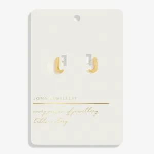 Joma Style Stories Bar Gold Huggie Hoop Earrings