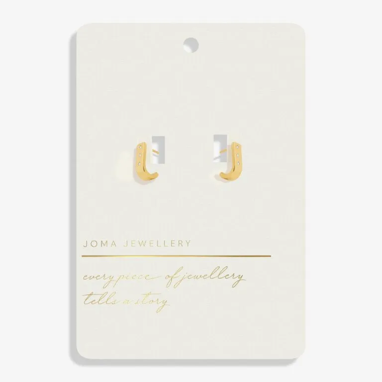Joma Style Stories Bar Gold Huggie Hoop Earrings