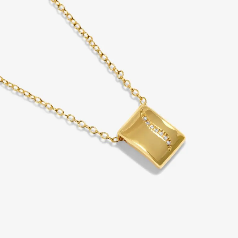 Joma Style Stories Pavé Tag Gold Necklace