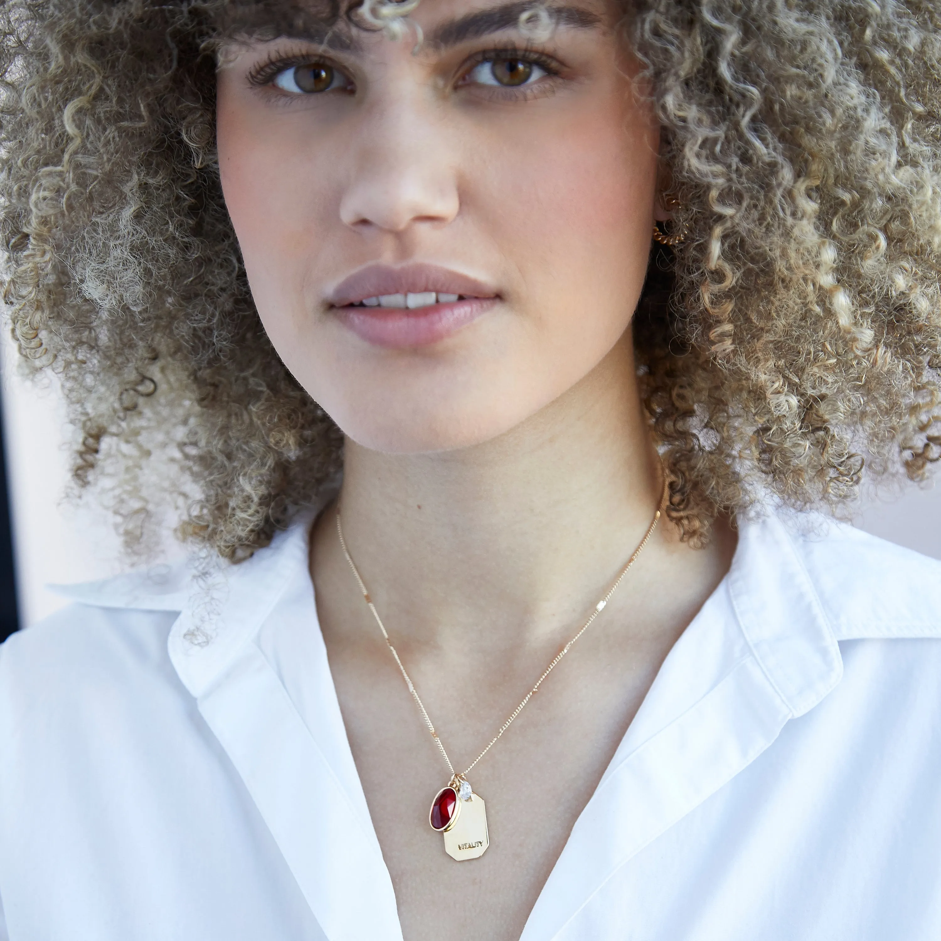 July Birthstone Necklace in Gold