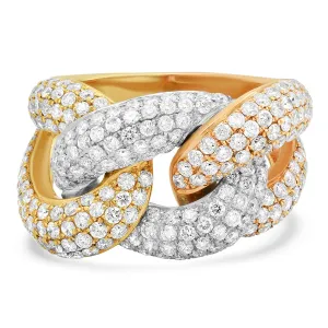 Jumbo Diamond Chain Link Ring