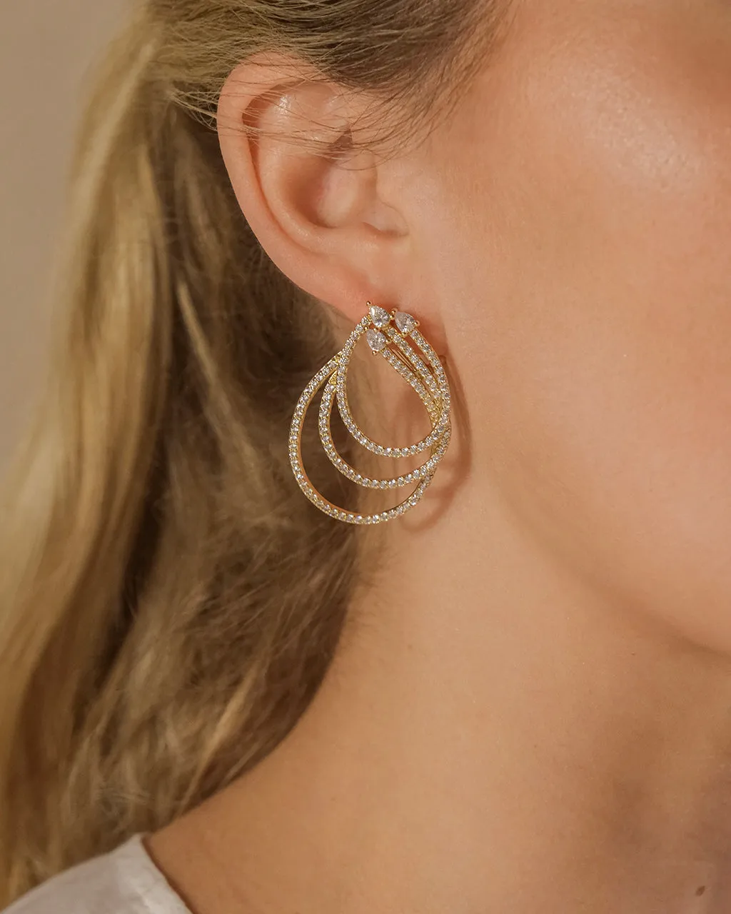 Kaia CZ Statement Drop Earrings