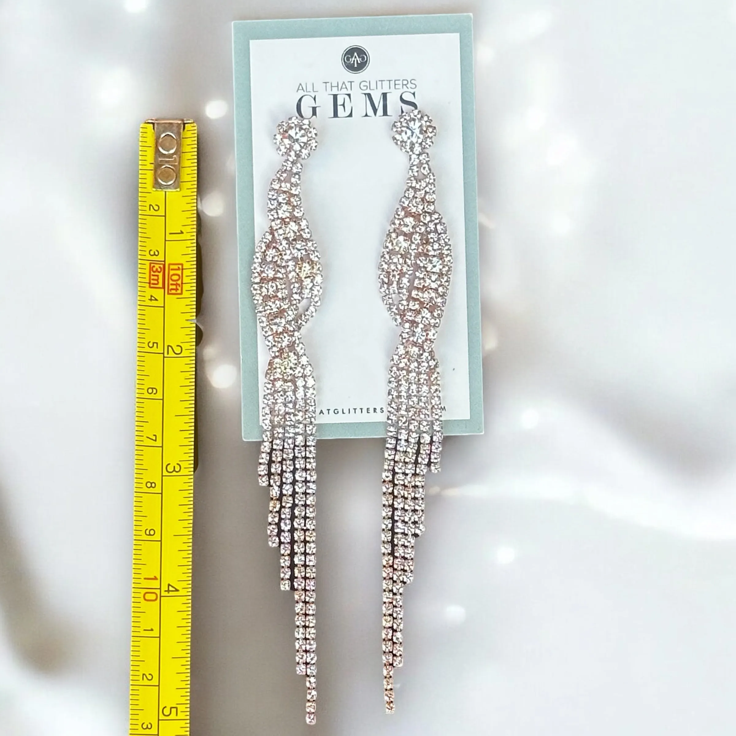 KARINA - rose gold twisted pave rhinestone earrings
