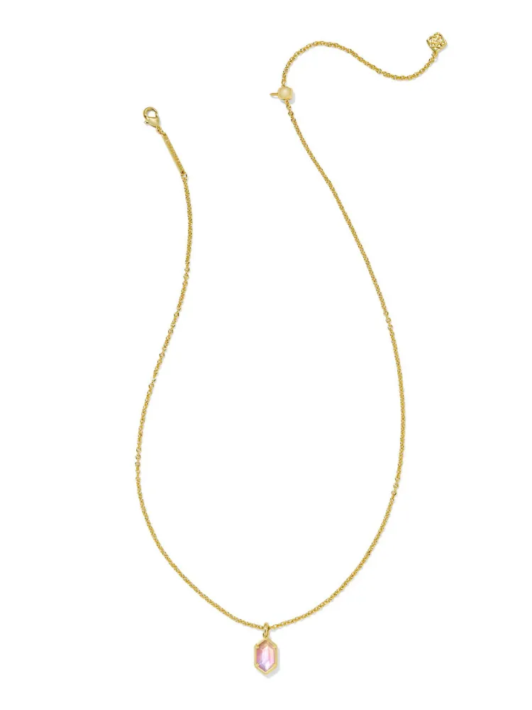 Kendra Scott Hallie Short Pendant Necklace - Gold & Sunrise Watercolor