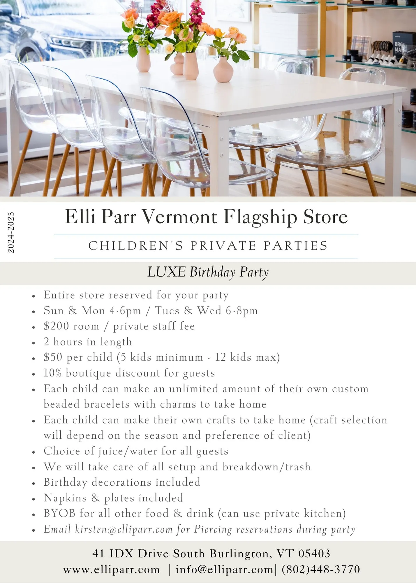 Kids Private Birthday Party (LUXE Package)