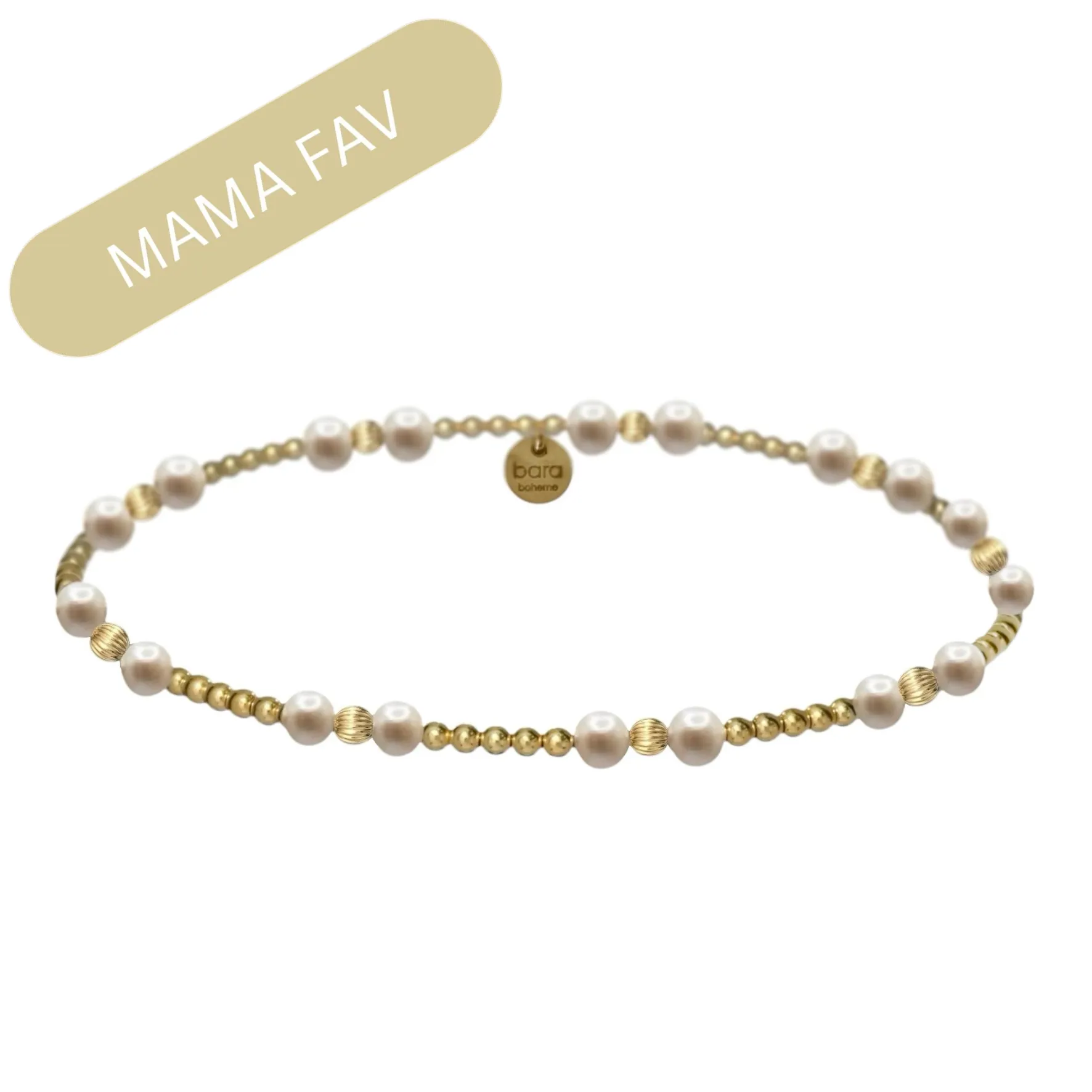KIMBERLY | Stretchy Anti-tarnish 14K Gold Filled and Pearls Stackable Bracelet