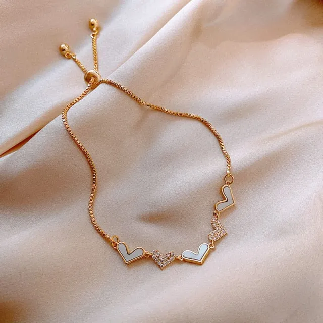 Korean-style Crystal Flower Jewelry Bracelet for Women