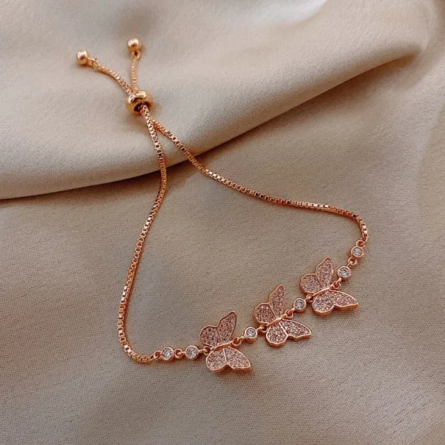 Korean-style Crystal Flower Jewelry Bracelet for Women