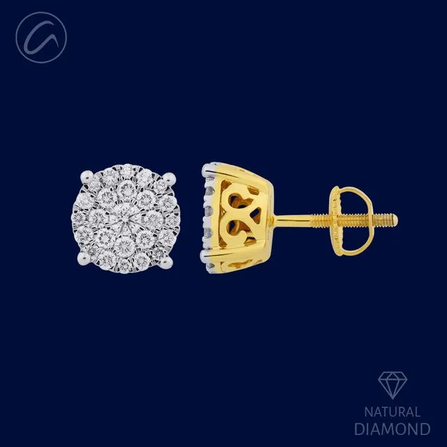 Lavish Glamorous 18K Gold   Diamond Earrings