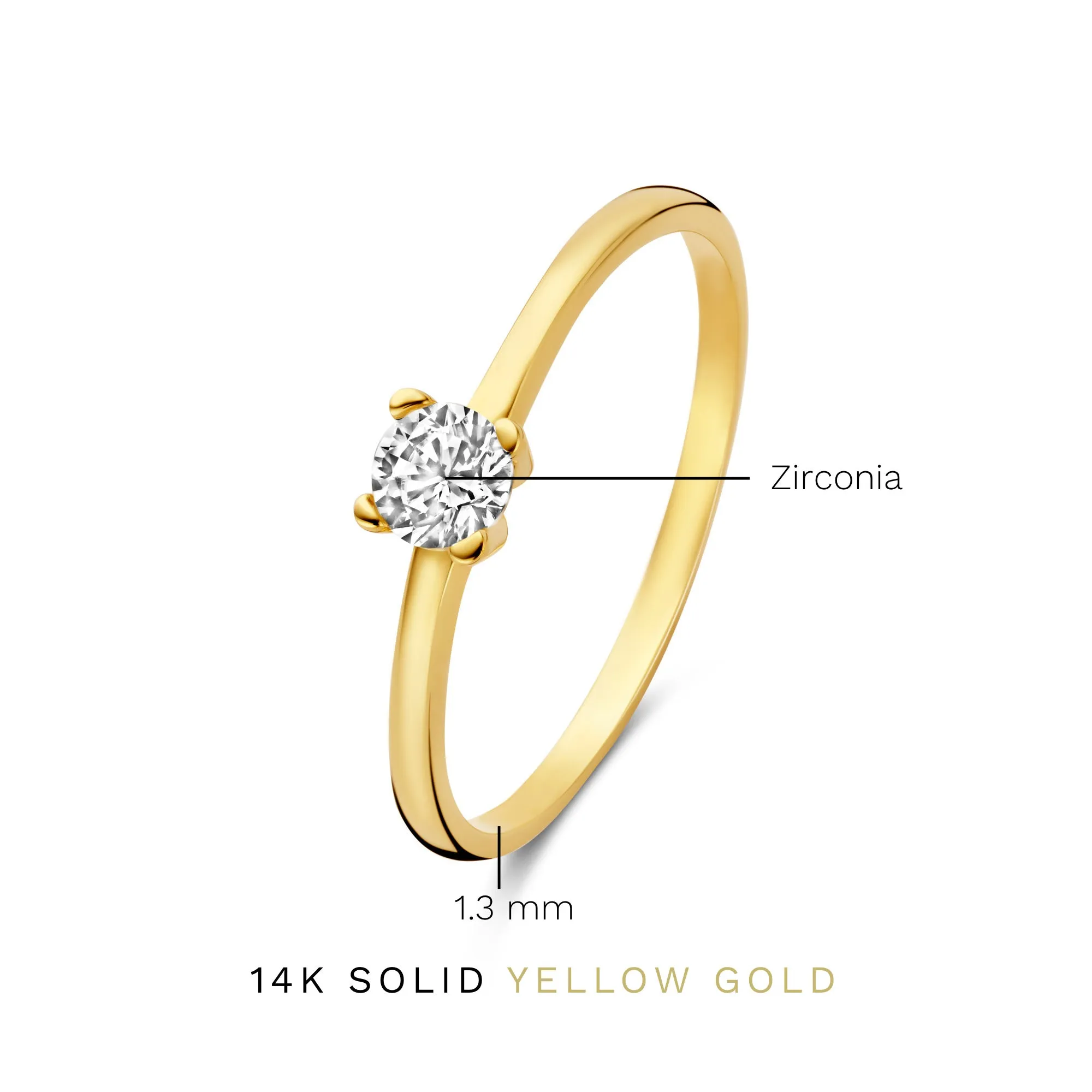 Le Marais Isidora 14 karat gold ring with zirconia stone