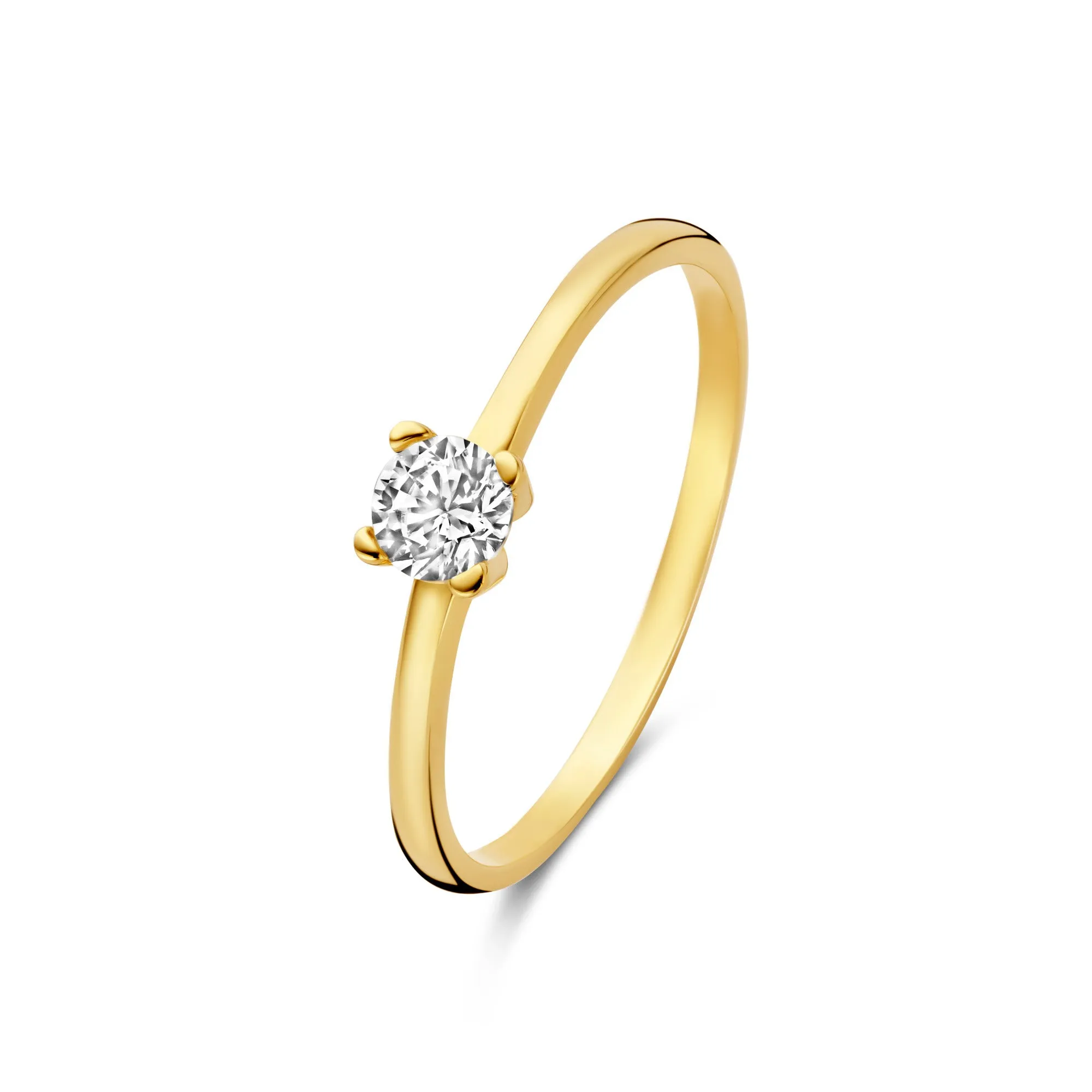 Le Marais Isidora 14 karat gold ring with zirconia stone