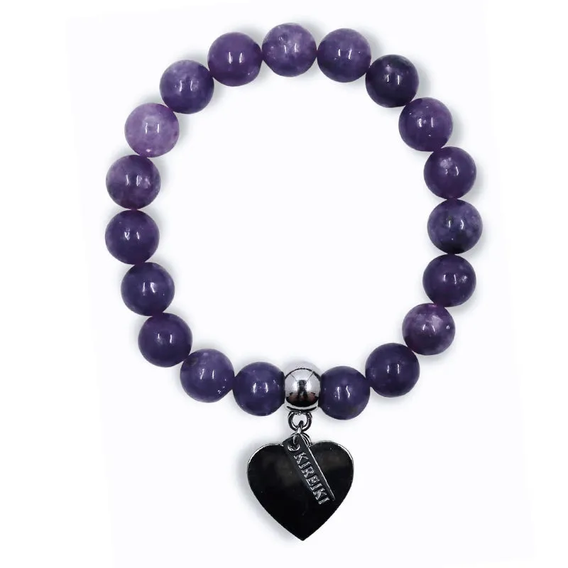 Lepidolite Gemstone De Stress Charm Bracelet