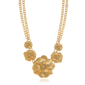 Les Roses 22k Gold Plated Necklace 16"