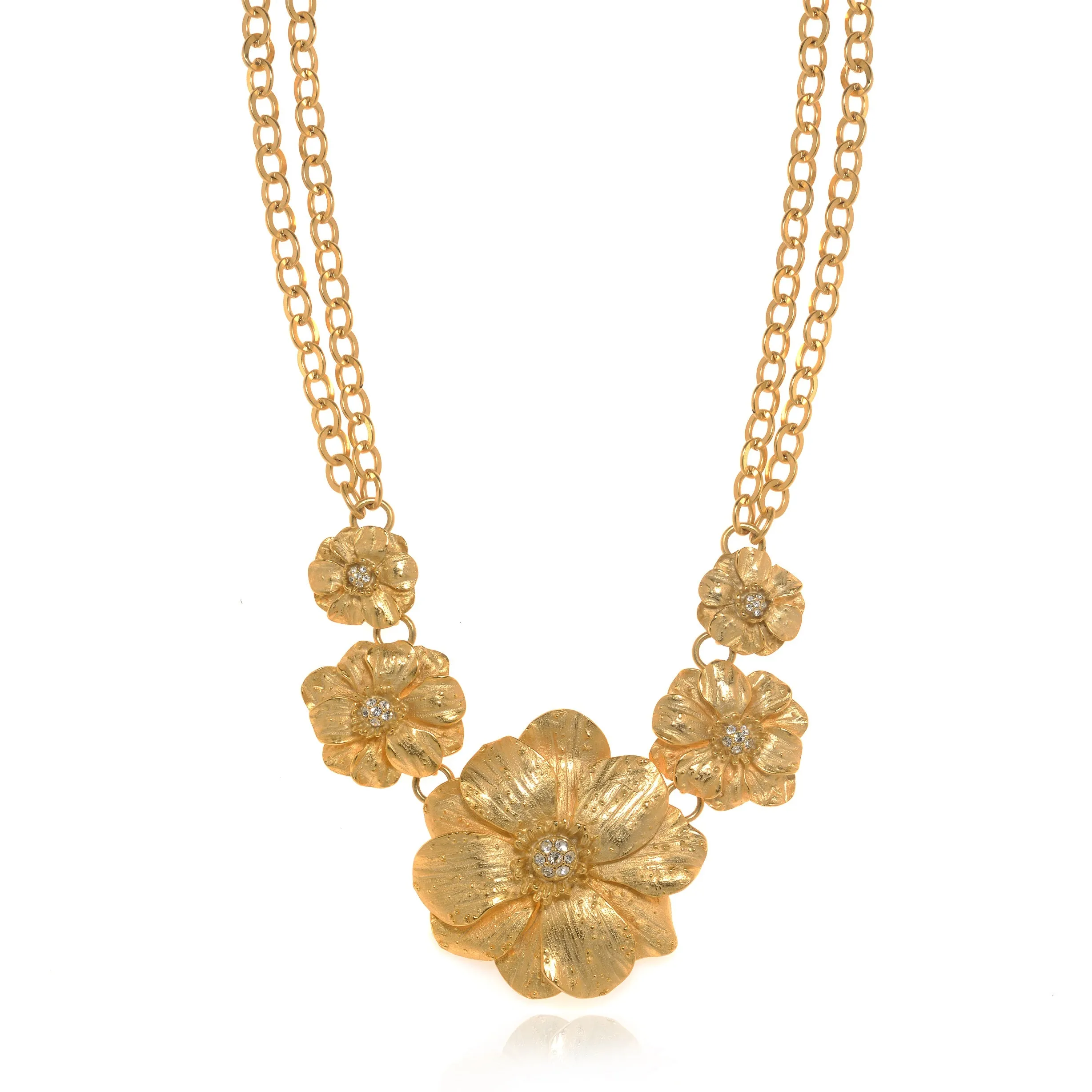 Les Roses 22k Gold Plated Necklace 16"
