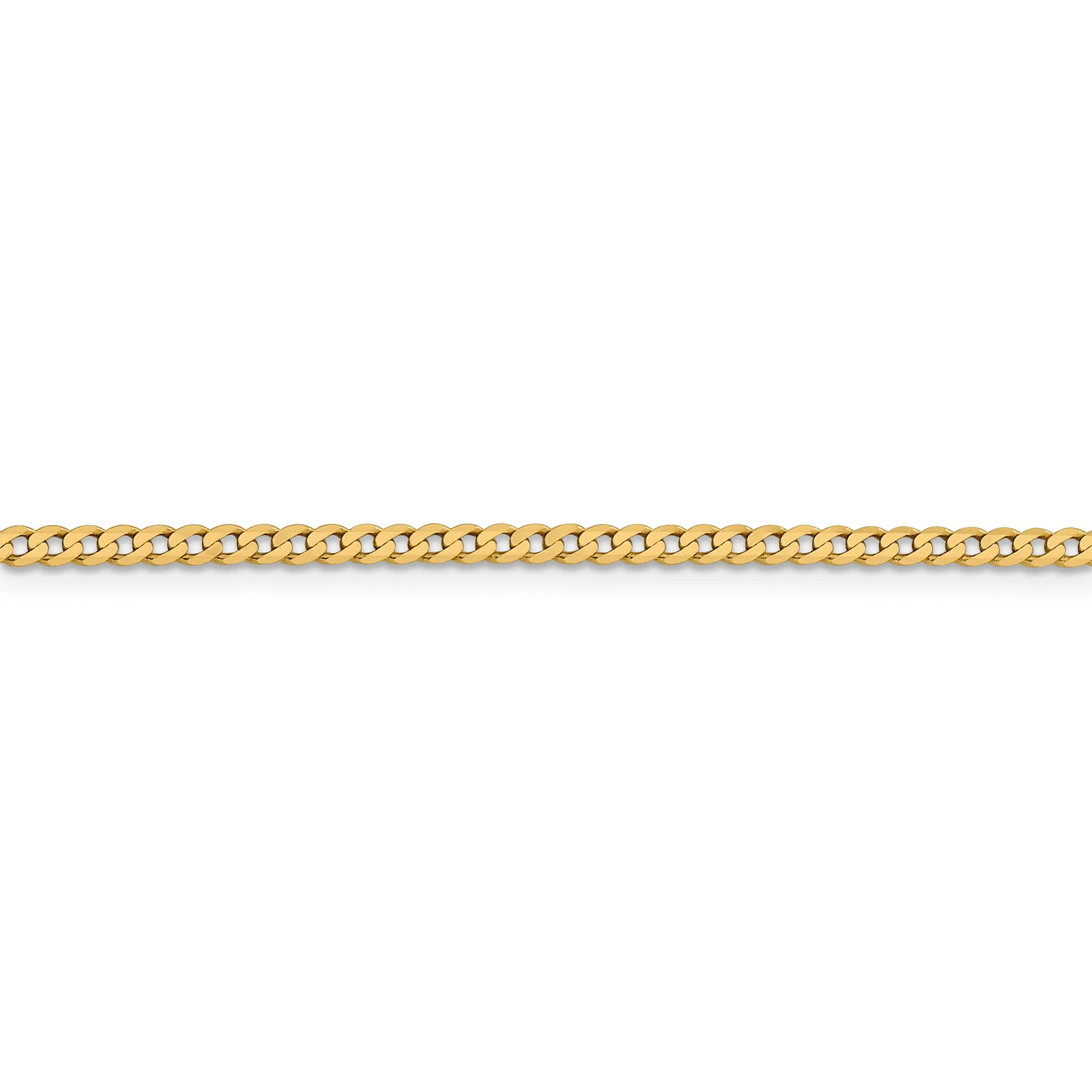 Leslie 14k Yellow Gold 2.3mm Beveled Curb Chain