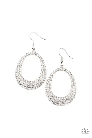 Life GLOWS On White Paparazzi Earrings