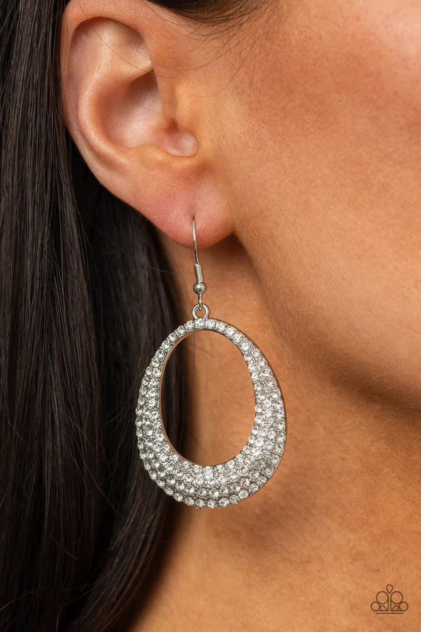 Life GLOWS On White Paparazzi Earrings