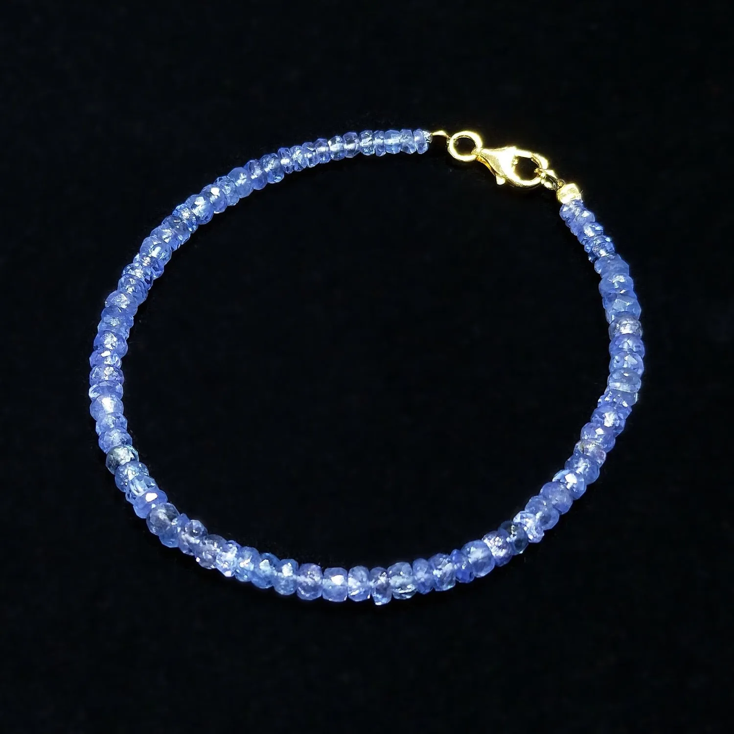 Lii Ji Tanzanite Black Spinel Bracelet Natural Stone 925 Sterling Silver Gold Plated Sparkling Delicate Jewelry Dropshipping