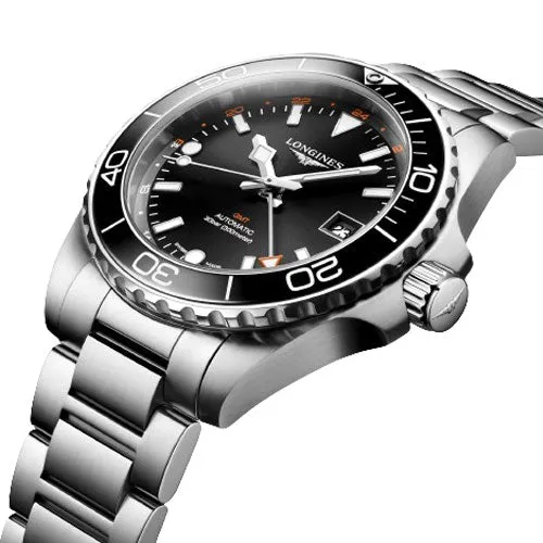 Longines Hydroconquest Gmt Sunray Black Dial Men 41mm