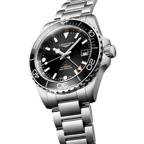Longines Hydroconquest Gmt Sunray Black Dial Men 41mm